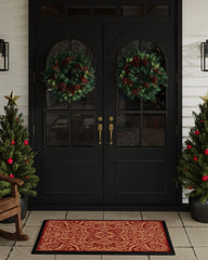 Winter Medallion Red Large Doormat