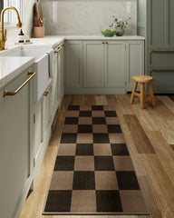 Checkerboard Soft Black Re-Jute Rug