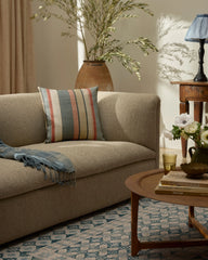 Skylar Stripe Neutral Multicolor Woven Throw Pillow