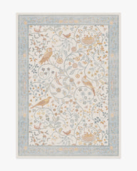 Newill Ivory & Blue Flatwoven Rug by Morris & Co.