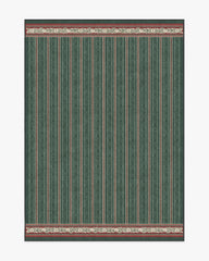 Fruit Stripe Spruce Green Flatwoven Rug by Morris & Co.