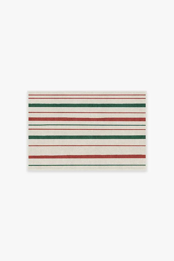 Hudson Stripe Red & Green Flatwoven Rug