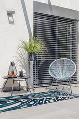 Panama Teal Blue Outdoor Rug