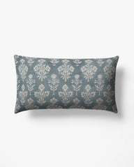 Lauretta Blue Grey Woven Throw Pillow