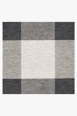 Buffalo Plaid Black & White Flatwoven Rug