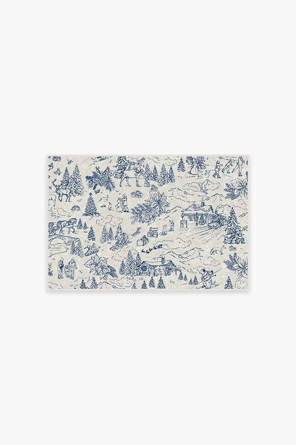 Winter Toile Blue Rug