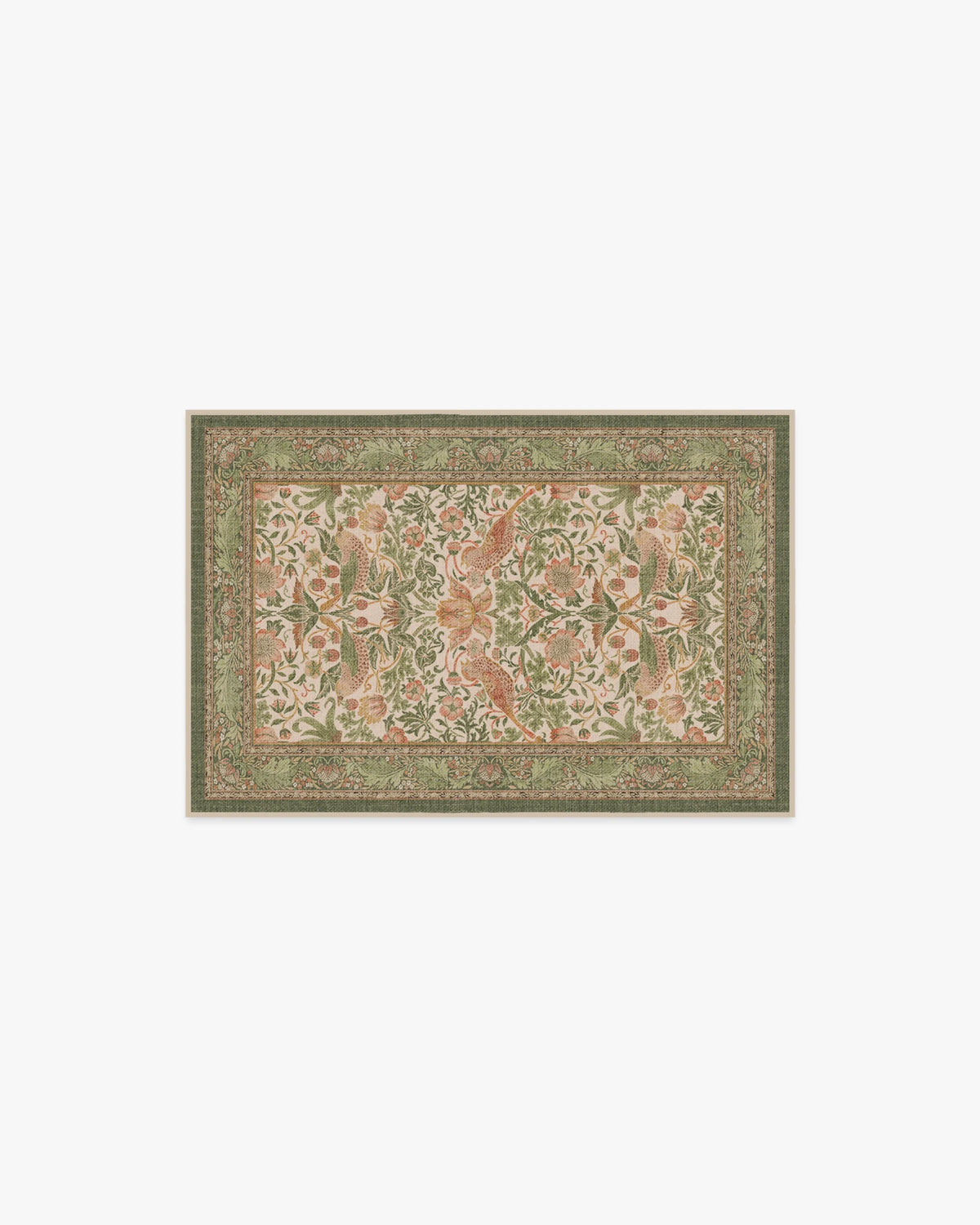 Strawberry Thief Sage & Rose Rug by Morris & Co.