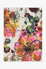 Watercolour Floral Multicolour Flatwoven Rug