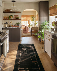 Nisa Ink Black Flatwoven Rug by Architectural Digest