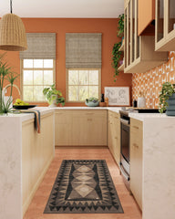 Hilma Charcoal Flatwoven Rug by Justina Blakeney