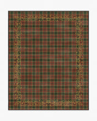 Tartan Trim Red & Gold Rug