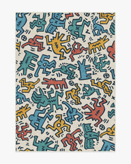 Block Party Multicolor Flatwoven Rug by Keith Haring