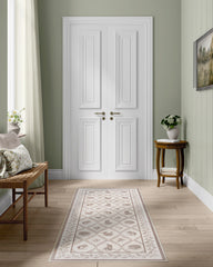 Squirrel & Hedgehog Fawn Flatwoven Rug by Sanderson