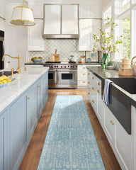 Palmetto Coastal Blue Flatwoven Rug by Gray Malin