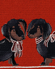 Pawlished Holiday Doxie Large Doormat