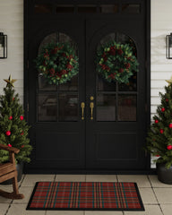 Winter Tartan Red Large Doormat