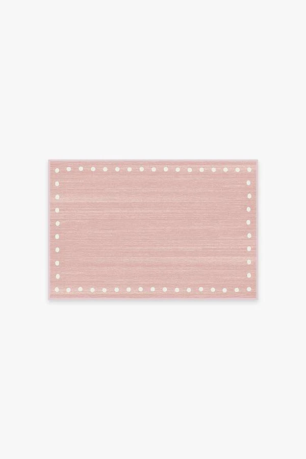 Dot Border Pink Flatwoven Rug