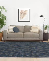 Harlequin Trellis Natural Navy Re-Jute Rug