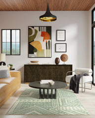Bogolan Sage Flatwoven Rug by Malene Barnett