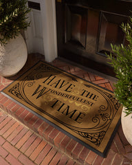 Have the Wonderfullest Time Black & Coir Large Doormat by Wicked