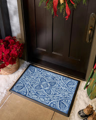 Winter Medallion Blue Doormat