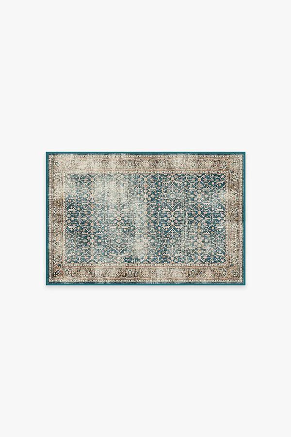 Celestine Teal Blue Flatwoven Rug