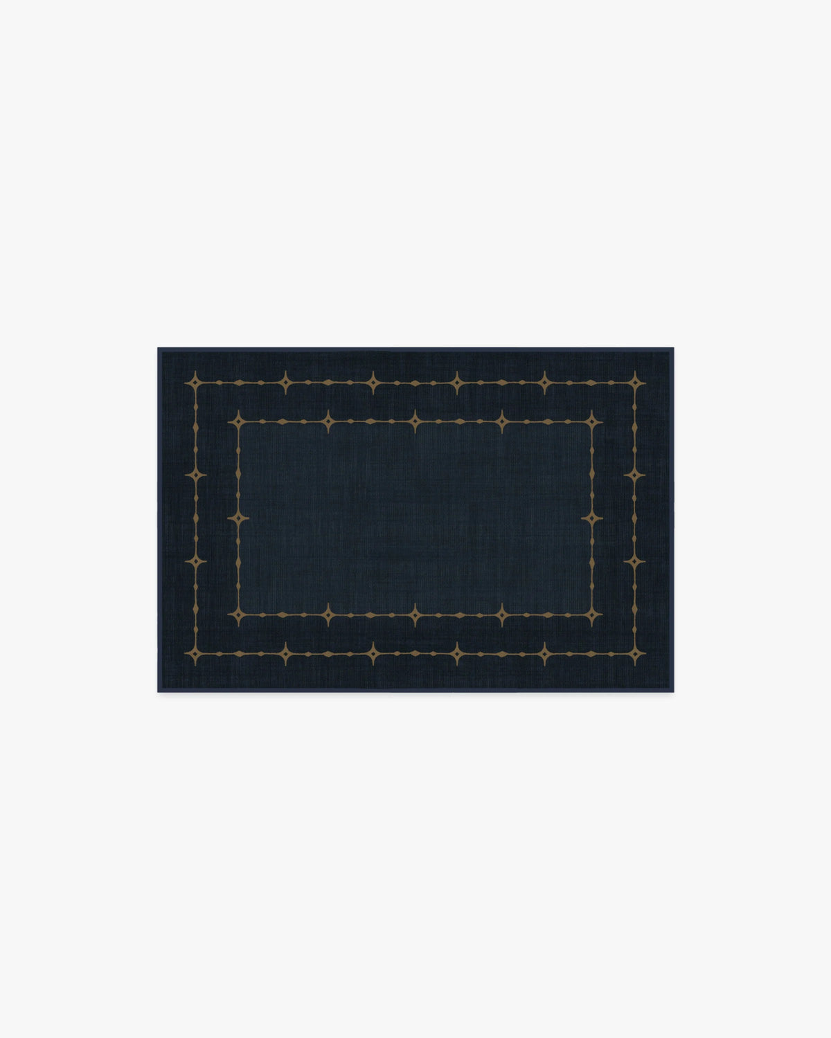 Sparkle Border Dark Navy Flatwoven Rug