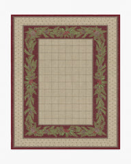 Pine Border Red & Natural Rug
