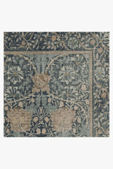 Honeysuckle & Tulip Indigo Flatwoven Rug by Morris & Co.