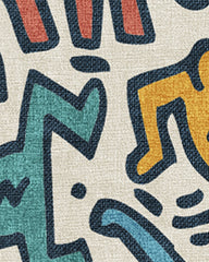 Block Party Multicolor Flatwoven Rug by Keith Haring