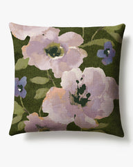 Evelyn Green Woven Throw Pillow