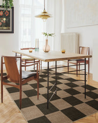 Checkerboard Soft Black Re-Jute Rug