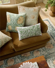 Willow Boughs Garden Sage Woven Lumbar Throw Pillow by Morris & Co.