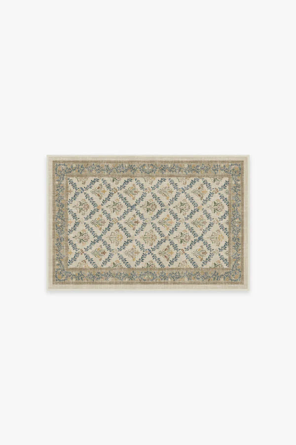 Bellflowers Ivory & Gold Rug by Morris & Co.