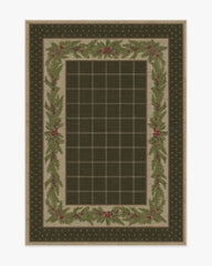 Pine Border Dark Olive Rug