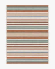 Tropez Stripe Red Multicolour Flatwoven Rug