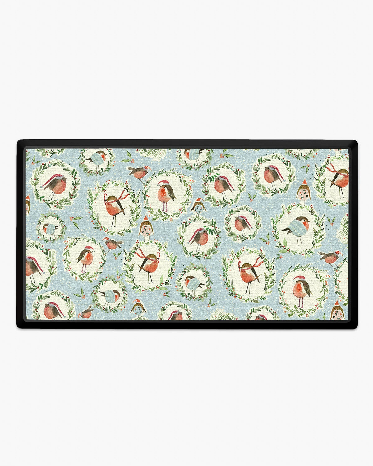 Holiday Robbins Blue Large Doormat