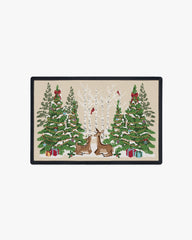 Woodland Holiday Cream Doormat
