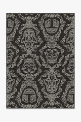 Dark Side Damask Charcoal Flatwoven Rug