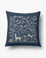 Sylva Navy Woven Throw Pillow