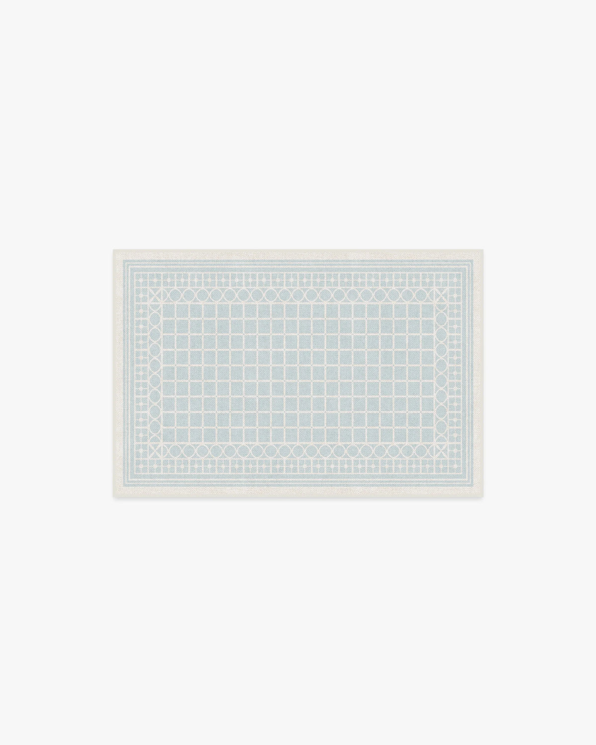 Palm Beach Powder Blue Flatwoven Rug by Gray Malin