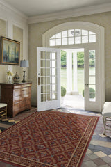 Bellflowers Amber Red Flatwoven Rug by Morris & Co.