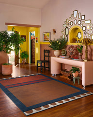 Nina Indigo & Rust Flatwoven Rug by Justina Blakeney