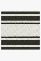 Marina Stripe Black Outdoor Rug