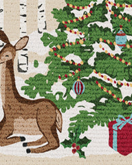 Woodland Holiday Cream Large Doormat