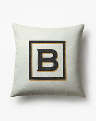 Classic Monogram Ivory Woven Throw Pillow, 20"x20" by Jonathan Adler