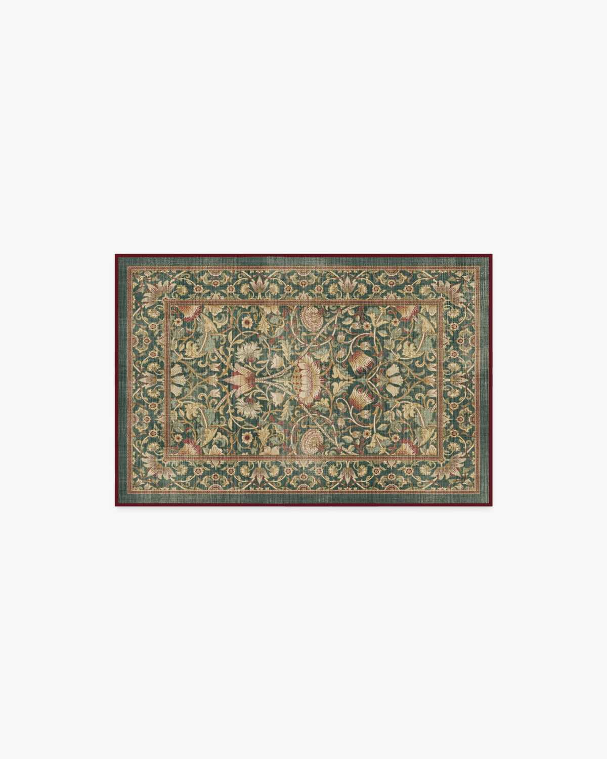Lodden Soft Evergreen & Gold Flatwoven Rug by Morris & Co.
