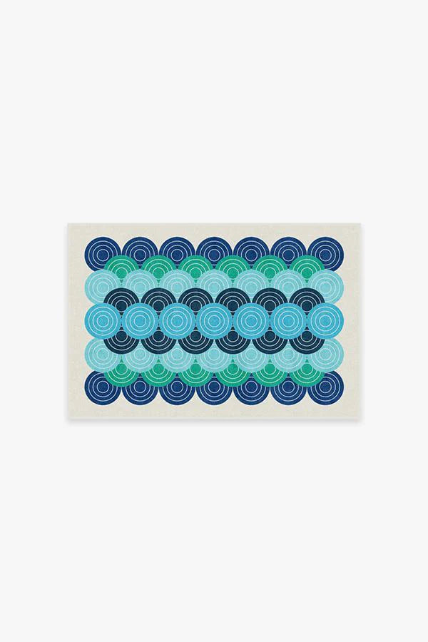 Biba Blue Green Flatwoven Rug by Jonathan Adler