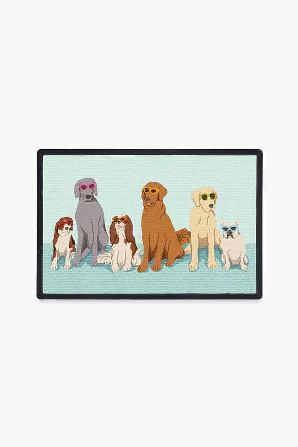 Dog's Day Out Blue Doormat by Gray Malin