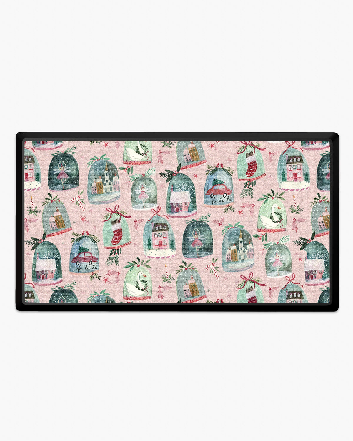 Snow Globes Pink Large Doormat